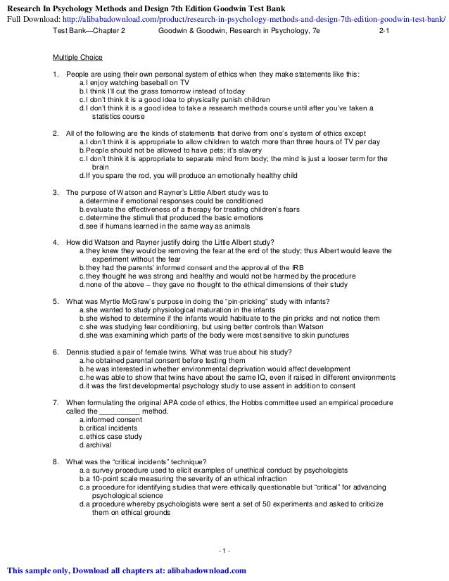 ethics in clinical psychology what are the five ethics of research